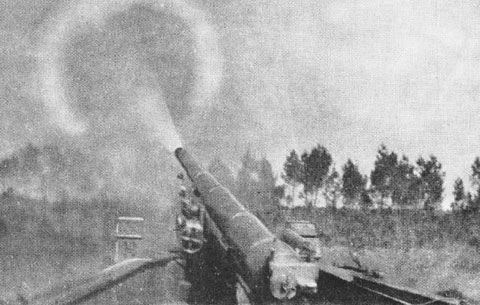 One of the French-made 155s, firing.