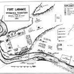 A map of Fort Laramie in 1874, when it was an important U.S. Army supply post in the Indian Wars.