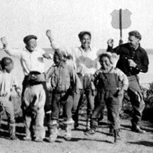 Olaus Murie, second from right, and friends on Nunivak Island, Alaska, 1936. The Murie Center.