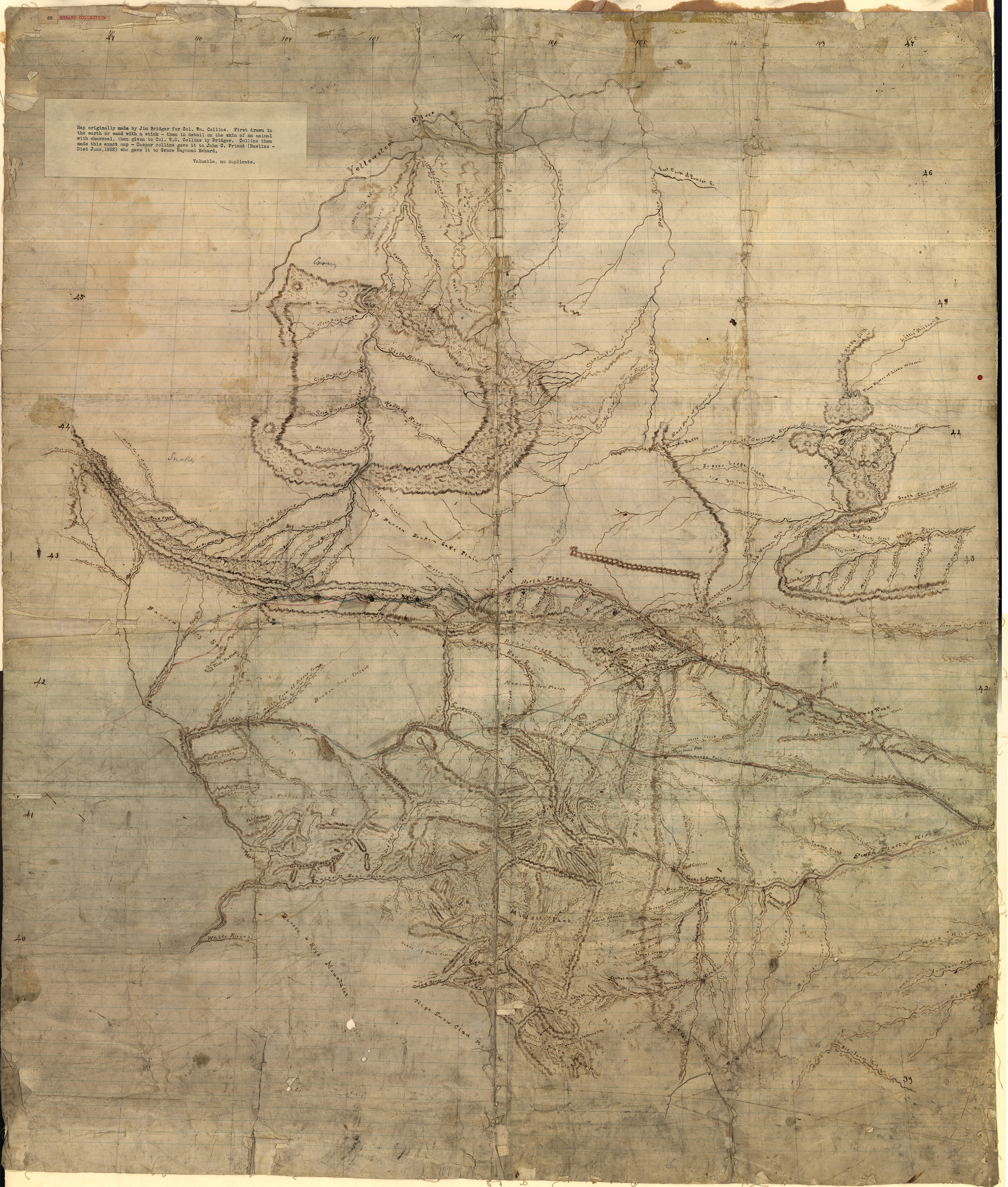 Fort Bridger Wyoming Map Digital Toolkit: Jim Bridger's Map And Euro-American Settlement Of The West  | The Online Encyclopedia Of Wyoming History