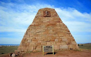 The Ames Monument features sculptures of Oakes Ames on the east side, Oliver Ames on the west. Wyomingtourism.org photo.