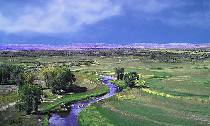 Meadows on Horse Creek, a tributary of the Green River near Daniel, Wyo. This was the site of several of the trappers' annual rendezvous in the 1830s. From thefurtrapper.com.