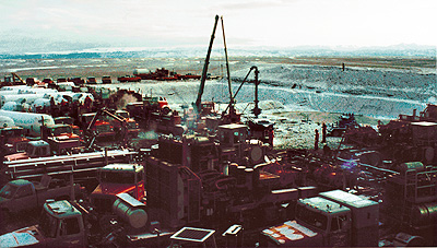 Halliburton pumping the frack on McMurry Oil Company's first wildcat well, Jonah Federal # 1-5, 1993. (MOC photo)