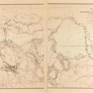 The original map of the expedition’s routes from Raynolds’s report. The group covered something like 2,500 miles in the course of 16 months. Library of Congress. 