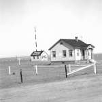 Site 32’s supervisor’s house at Medicine Bow, Wyo. The smaller building is the transmitter house for the low-frequency radio range, which was remotely controlled from teletype office. Betty Cole-Keller photo, author's collection.