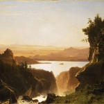 Bierstadt's Island Lake, Wind River Range, Wyoming, 1861. Wikipedia.