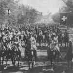 Troopers of the 9th Cavalry ride into Douglas, Wyo. during the state fair, 1908. Wyoming State Archives.