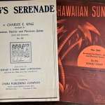 Sheet music and lessons sold to students by the Oahu Music Company in the 1930s and 1940s did much to further the craze for Hawaiian music. Author’s collection.