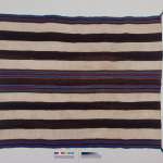 First-phase Navajo chief blanket, ca. 1840. This type of blanket is among the rarest of all known styles of Navajo weavings. Items like this help us understand trade networks from the Southwest to the Fort Laramie region.  NMAI, Smithsonian Institution, catalog number 8/8038. 