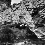Members of the Hayden Survey at Natural Bridge near present Douglas, Wyo., 1870. William Henry Jackson. 