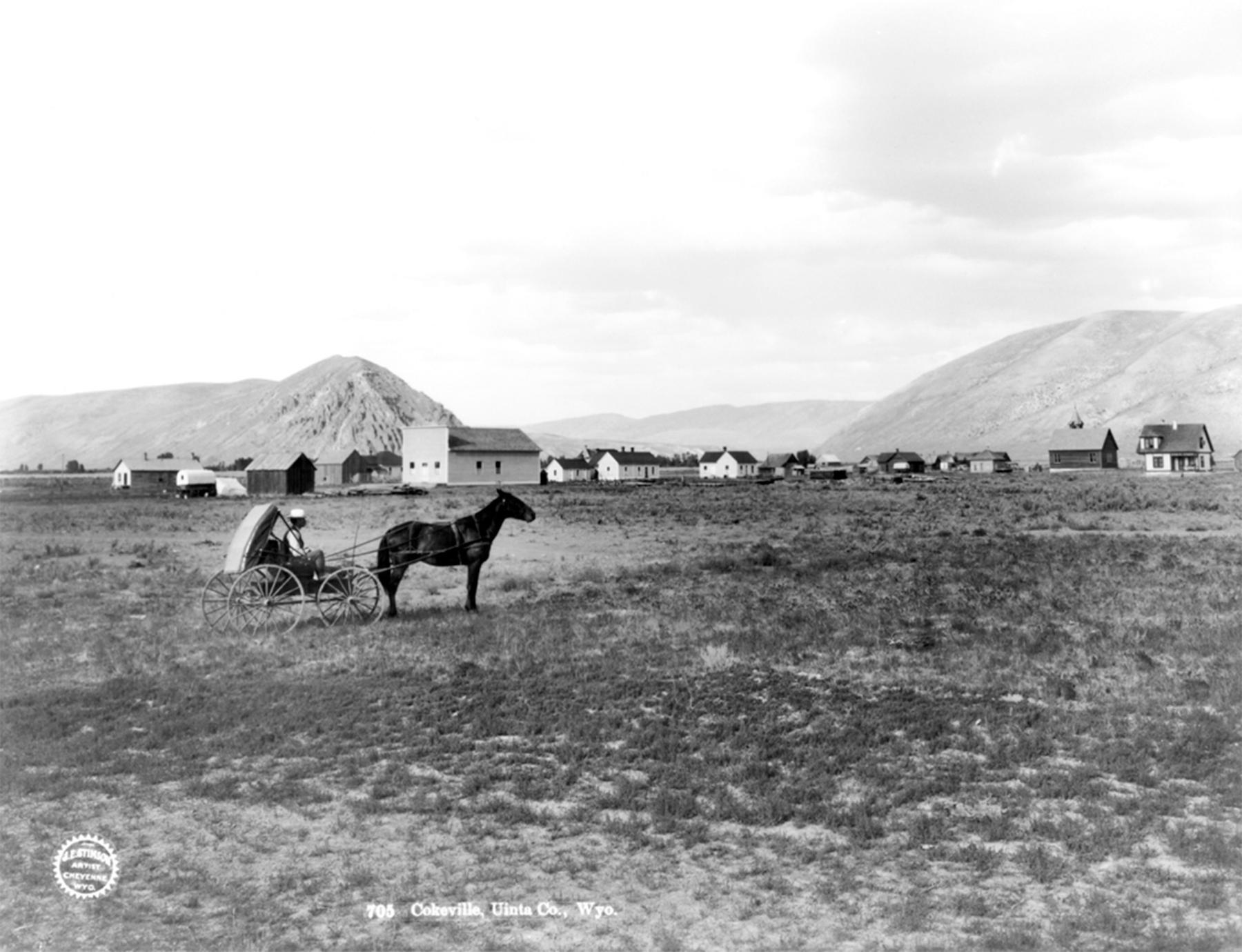 Cokeville in 1903. When Ethel Stoner moved there, there were no paved roads and only a few businesses, including two saloons. J.L. Stimson photo, Wyoming State Archives.