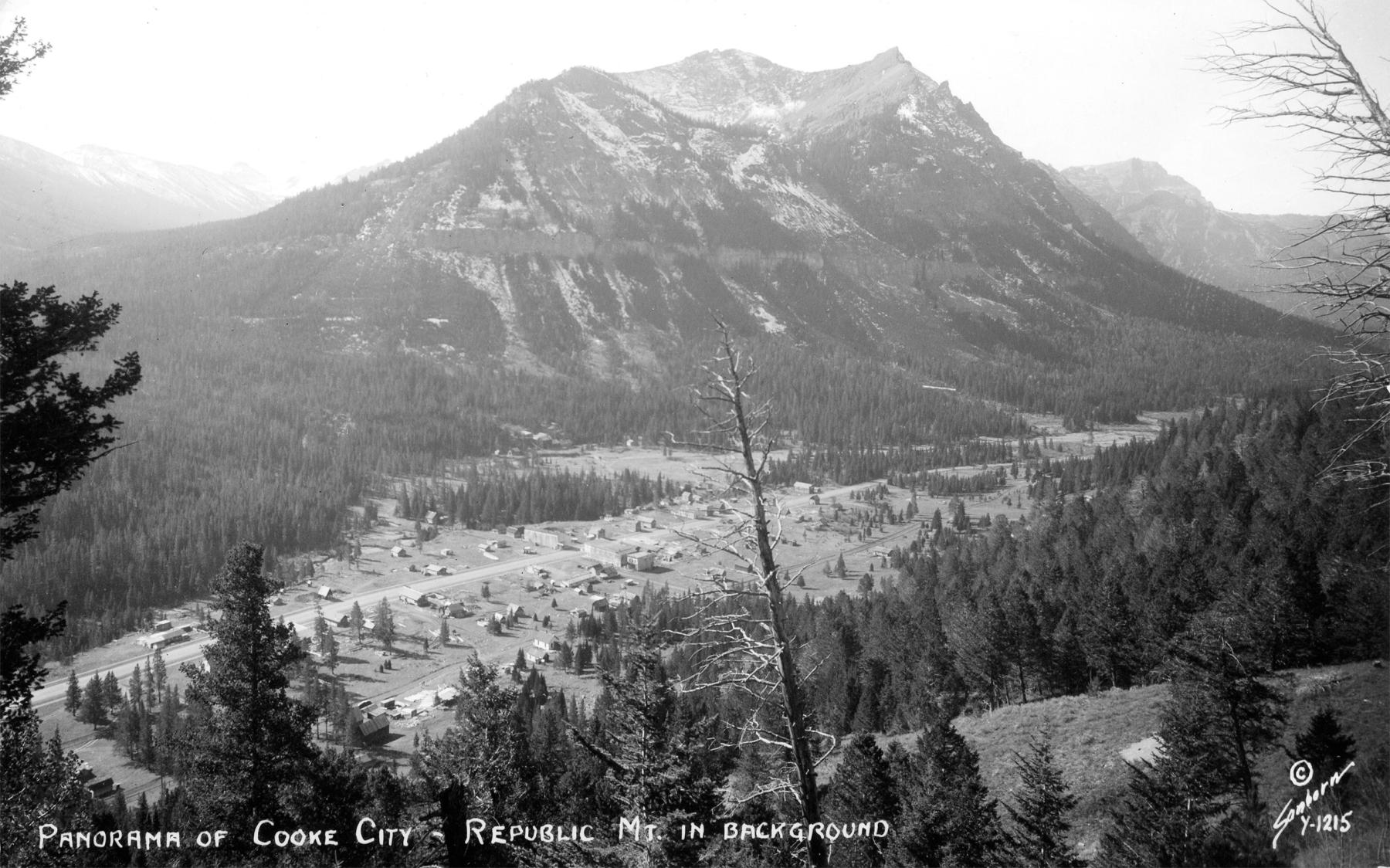 Cooke City, Montana, ca. 1910. Prospectors were working here in the northern Absaroakas by the early 1870s, when the area was still part of the Crow Reservation. Park County Archives.