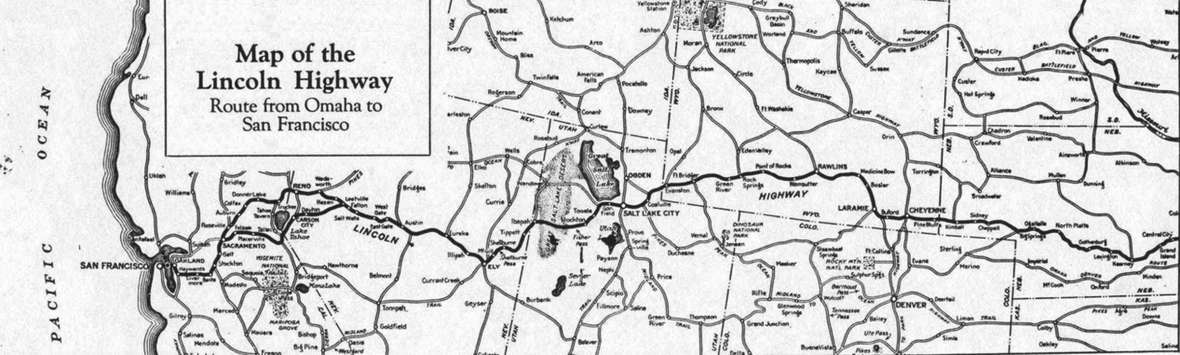 The Lincoln Highway followed old, well-used routes across the West. In Wyoming, it followed the Union Pacific Railroad, which had mostly followed the Overland Trail across the southern tier of what became the state. Federal Highway Administration. Click to enlarge.