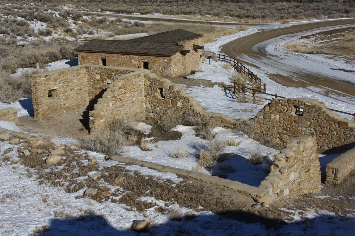 The partly restored Point of Rocks home station on Bitter Creek, just south of I-80 and Point of Rocks, Wyo. Spaced 40 to 60 miles apart, home stations provided meals for passengers and facilities for more extended stopovers. Teams and drivers were exchanged there. Tom Rea photo. The partly restored Point of Rocks home station on Bitter Creek, just south of I-80 and Point of Rocks, Wyo. Spaced 40 to 60 miles apart, home stations provided meals for passengers and facilities for more extended stopovers. Teams and drivers were exchanged there. Tom Rea photo.