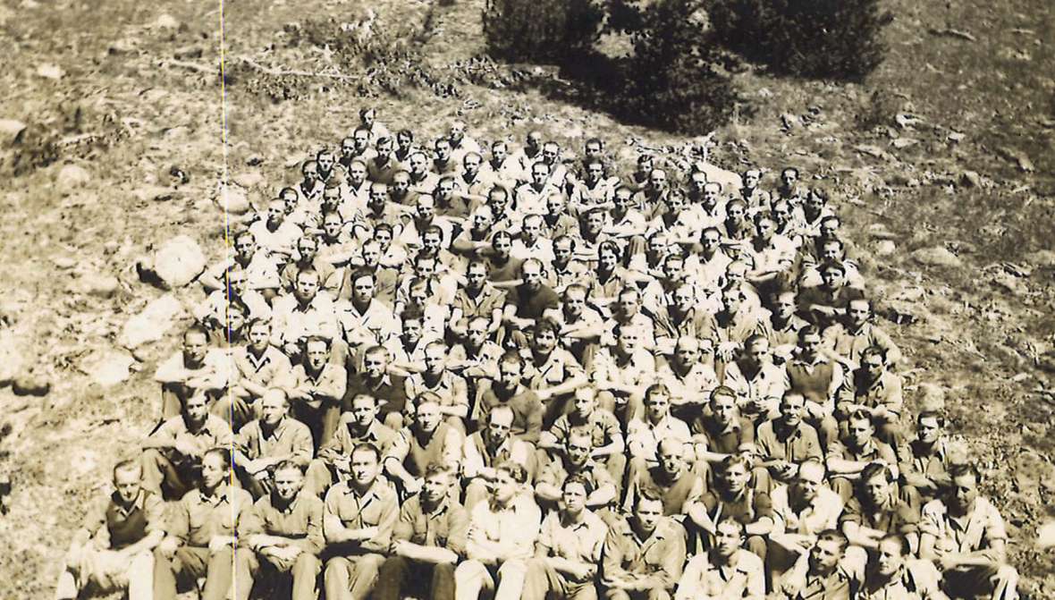 POWs at Camp Dubois, 1944. Lt. Harold Harlamert photo, courtesy Linda Siemens.
