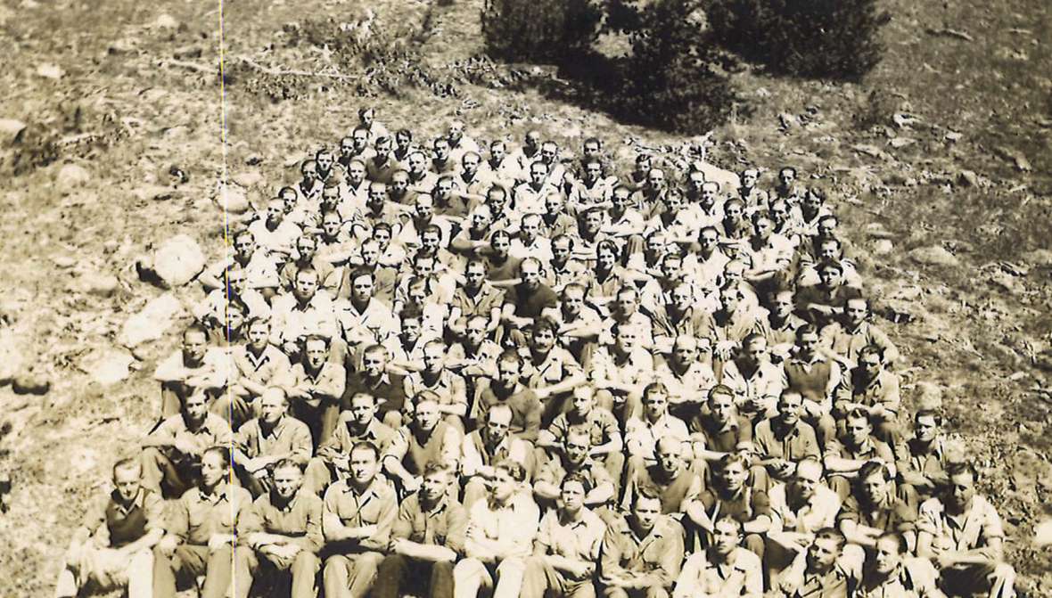 POWs at Camp Dubois, 1944. Lt. Harold Harlamert photo, courtesy Linda Siemens. POWs at Camp Dubois, 1944. Lt. Harold Harlamert photo, courtesy Linda Siemens.
