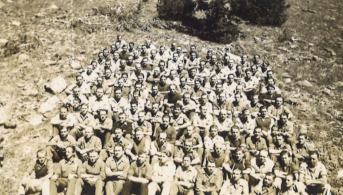 POWs at Camp Dubois, 1944. Lt. Harold  Harlamert photo, courtesy Linda Siemens.