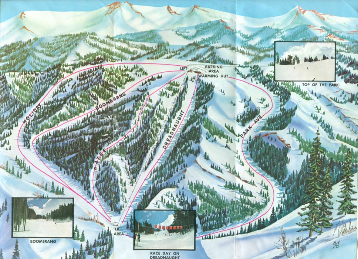 1960s map of Hogadon Basin Ski Area. Courtesy of the ski area.