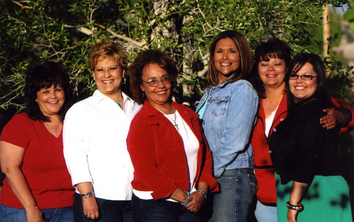 Stepp descendants today include, left to right, Judy, Toni, Eleanor, Carrie, Nancy and Brandi Johnston.  Eleanor is a daughter of Dutch Stepp and a granddaughter of Lon. Family photo.