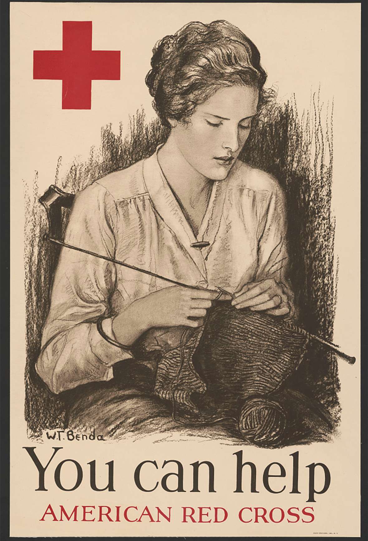 Women knit tens of thousands of hats, scarves, sweaters and mittens for U.S. soldiers overseas. Library of Congress. 