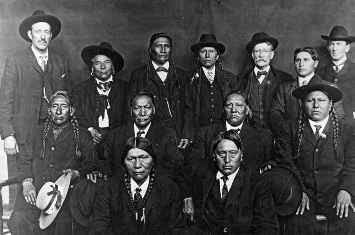 This delegation of Ute leaders traveled to Washington, D.C., in 1905 to register dissatisfaction with the government’s recent imposition of the allotment system without their consent, depriving them of most of the land on their reservation. 