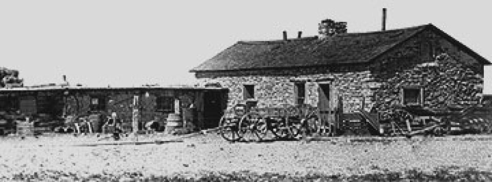 Granger Stage Station, 1860s. Wyoming Tales and Trails photo.