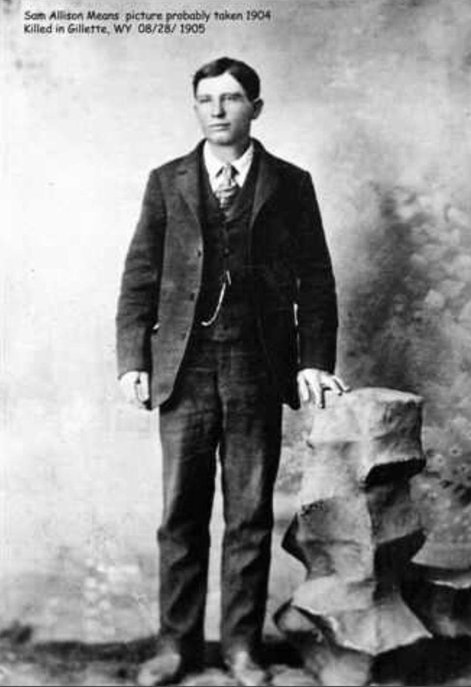 Sam Allison “Allie” Means, about 1904, around the time he arrived in Wyoming from Texas. findagrave.com.