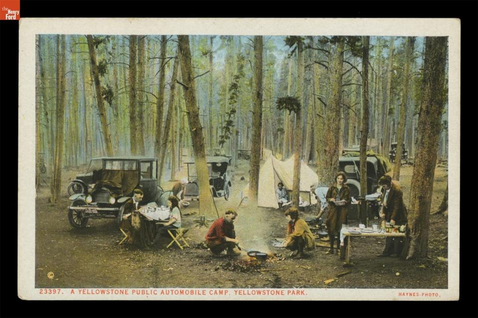 A car camp in Yellowstone Park, about 1920. From the collections of the Henry Ford. 