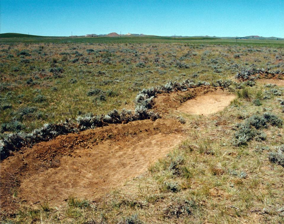 Rifle pits dug by soldiers during the fight on Bonepile Creek in 1865 were excavated by archeologists in t1997. Rockpile Museum photo.