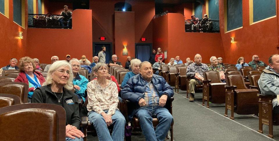 Sinclair community event, 2024. Photo by AHW Staff Audience of older adults seen form the point of view of the stage