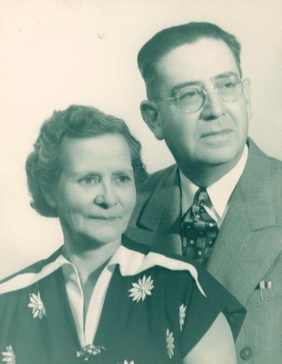 A man and woman posed for a formal portrait