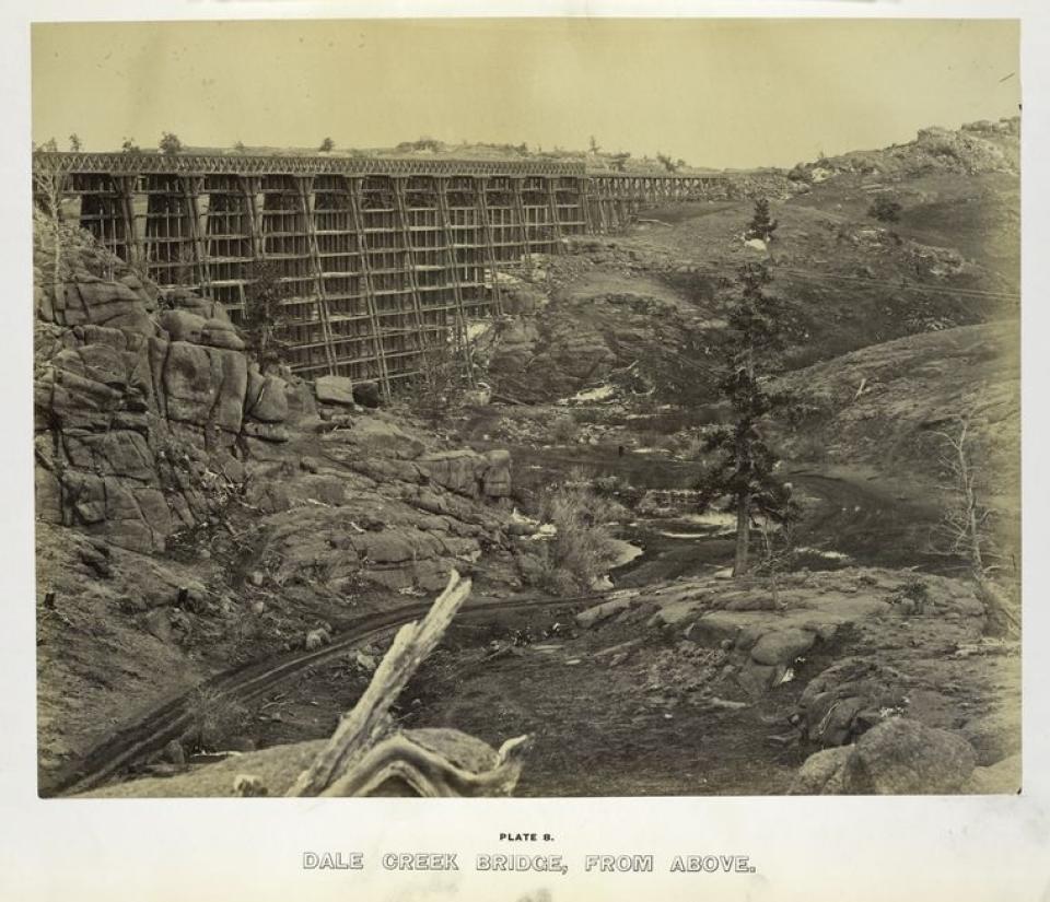 view of and elaborate understructure spanning a valley