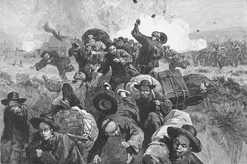 Massacre of the Chinese at Rock Springs. Library of Congress.