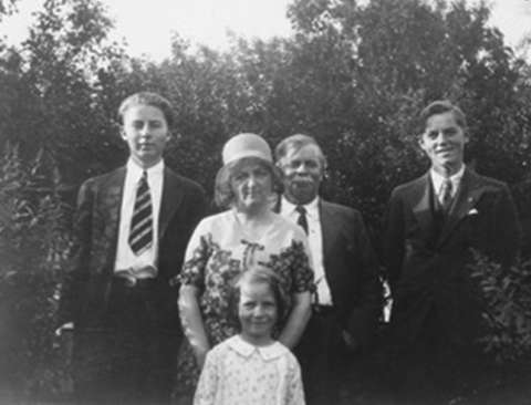 Allan, left, Ethel, John, David and Phoebe Love at the boys’ high school graduation in Laramie, 1929. Love family photo.