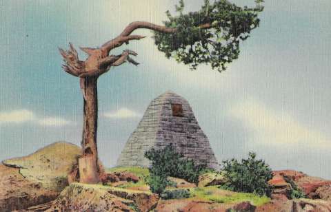 Ames Monument postcard, no date. Ames Monument postcard, no date.