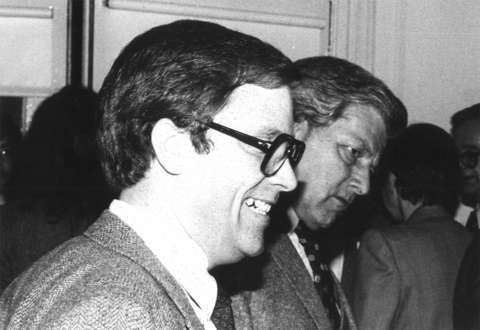 McGee, right, with author Rodger McDaniel in 1982, when McDaniel ran unsuccessfully for the U.S. Senate against Malcolm Wallop, who had defeated McGee six years earlier. McDaniel’s biography, ‘The Man in the Arena: the Life and Times of U.S. Senator Gale McGee,’ was published in 2018. Courtesy Rodger McDaniel.