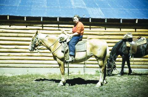 Finis married Emma Nelson, shown here in the 1950s, in 1925. She was about five feet tall. Years later, her granddaughter remembered her as 'a tiny little dynamo' and 'the glue that held all the extended family together.' American Heritage Center.