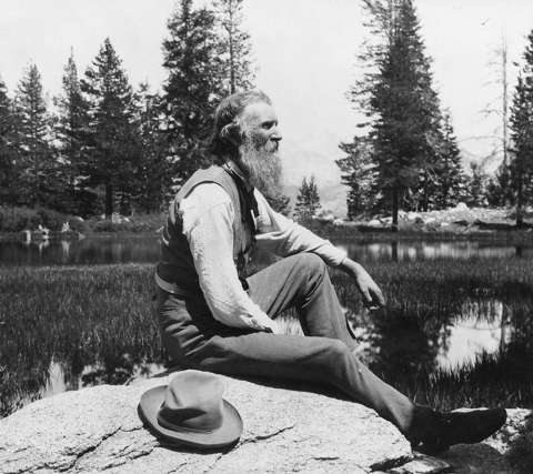 John Muir in Yellowstone about 1902. Library of Congress. 