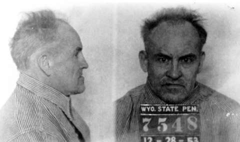 Trick roper Herschel Clay ‘Tricky’ Riggle was sentenced to death for killing his fiancee and a local ranch hand at a Wheatland, Wyo., cafe. Gov. Milward Simpson, who opposed the death penalty on principle, commuted the sentence to life in prison. Wyoming Sate Archives.