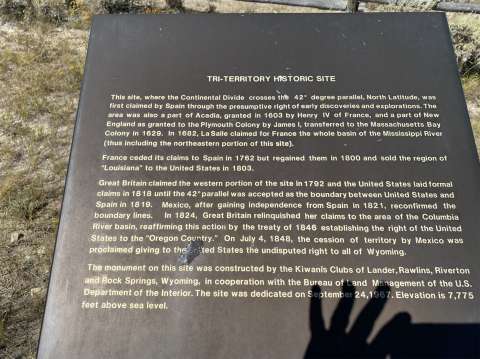 A newer plaque at the site offers more information about European claims dating back to 1603. Tom Rea photo.