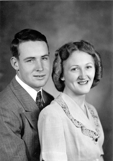 George Frison spent World War II with the U.S. Navy in the Pacific and married June Glanville in 1946, after returning to his family’s ranch near Tensleep. They were married for 65 years until June’s passing in 2011. University of Wyoming Department of Anthropology. 