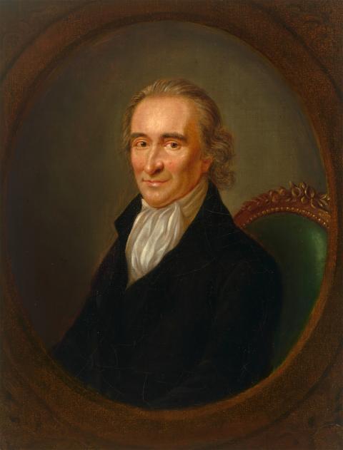 Tom Paine, famed revolutionary pamphleteer and author of “Common Sense,” had lived with the Bonnevilles outside Paris for several years after the French Revolution—and returned the favor by hosting them when they came to America in 1803. National Portrait Gallery. 