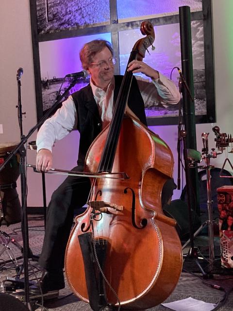 Dale Bohren playing the upright bass Dale Bohren playing the upright bass