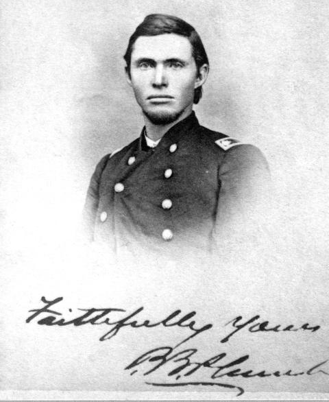 Lt. Col. Preston B. Plumb commanded the 11th Kansas soldiers stationed at Platte Bridge Station and Camp Dodge in the spring of 1865. Mollus-Mass Collection, U.S. Army Heritage and Education Center, Carlisle, Pa. Portrait of Preston Plumb