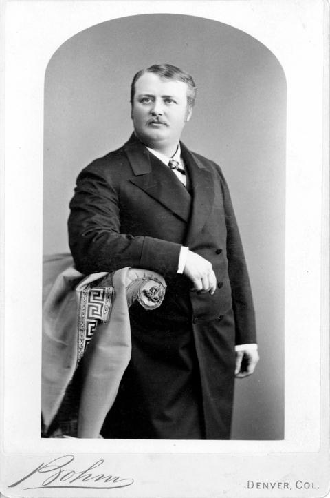 Judge Jesse Knight, who sentenced Cassidy to two years in prison for grand larceny/rustling on July 15, 1894, but 14 months later pleaded with Governor William Richards for a pardon. Man in a suit poses for a professional portrait