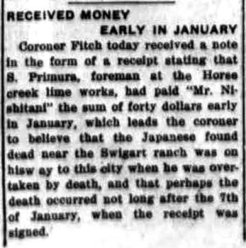 newspaper clipping with information as stated in the caption