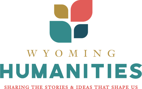 Wyoming Humanities Logo with tagline sharing the stories & ideas that shape us
