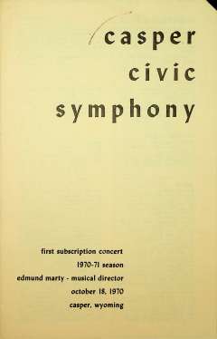 Program for the Casper concert featuring Beethoven’s work in the fall of 1970. Casper College Western History Center. Click to enlarge and read the entire program. Program for the Casper concert featuring Beethoven’s work in the fall of 1970. Casper College Western History Center. Click to enlarge and read the entire program.