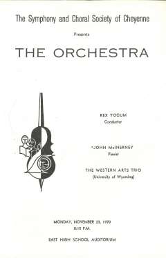 Program for the Cheyenne concert featuring Beethoven’s work in the fall of 1970. Cheyenne Symphony Orchestra. Click to enlarge and read the entire program. Program for the Cheyenne concert featuring Beethoven’s work in the fall of 1970. Cheyenne Symphony Orchestra. Click to enlarge and read the entire program.